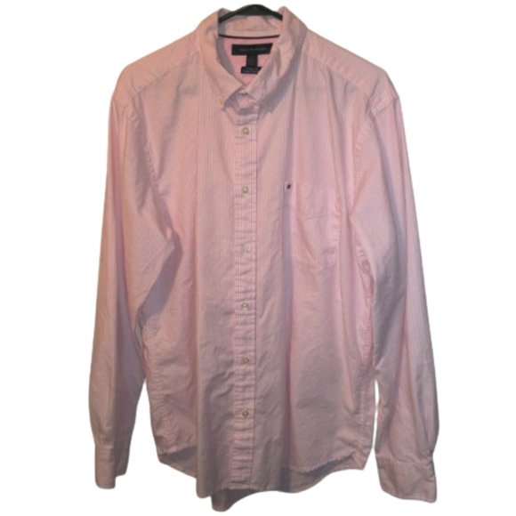 Tommy Hilfiger Striped "Classic Fit" Long Sleeve Button Down Shirt L/G - Picture 7 of 7